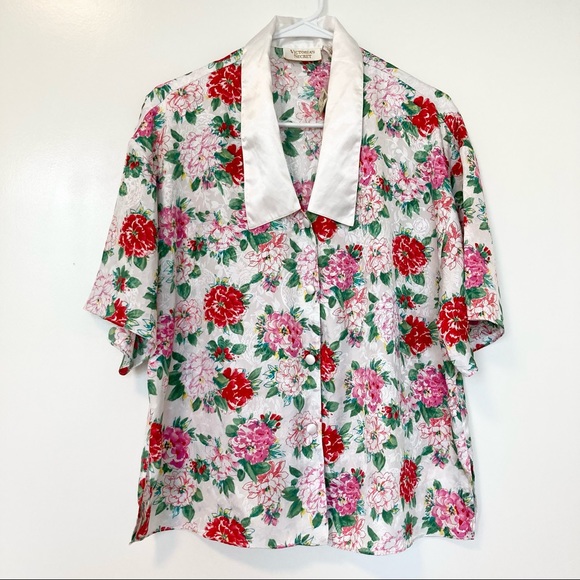 Vintage Victoria’s Secret Floral Silky Button Down - Picture 2 of 8